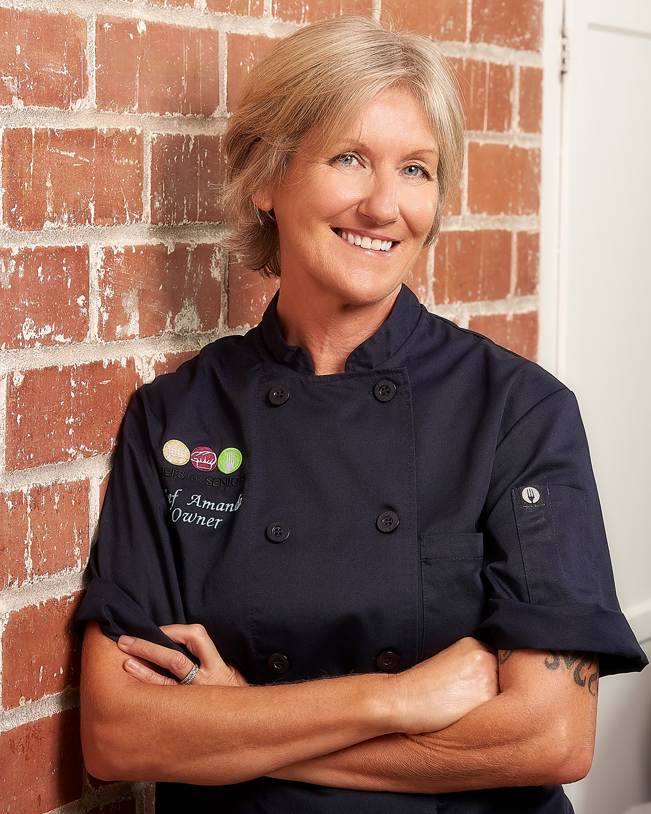 A woman chef in a headshot in Los Angeles made by The Light Committee
