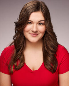 A young woman in a commercial look acting headshot made at an LA studio
