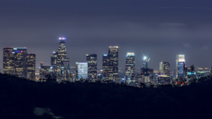 View of downtown Los Angeles at night