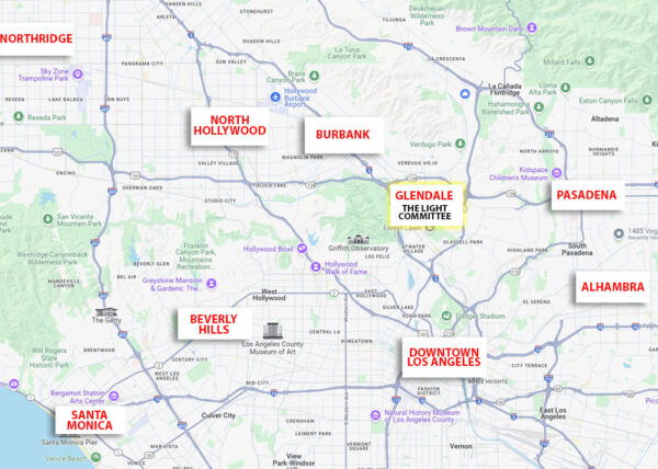 The Light Committee Website Map in Los Angeles