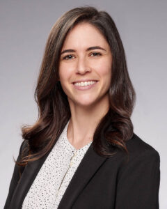 An ERAS medical residency professional headshot of a woman in a suit in studio near Glendale