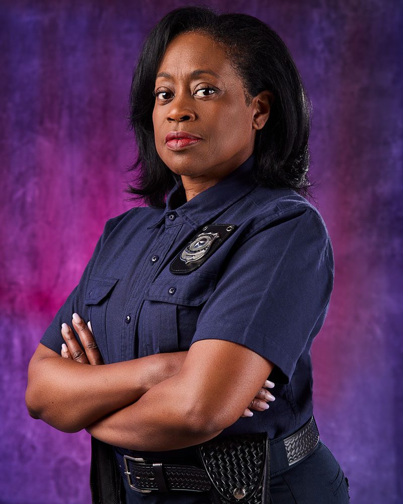 actor character headshot of a woman police officer